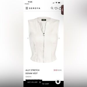 Ally Stretch Denim Vest 
SER.O.YA - Size Small